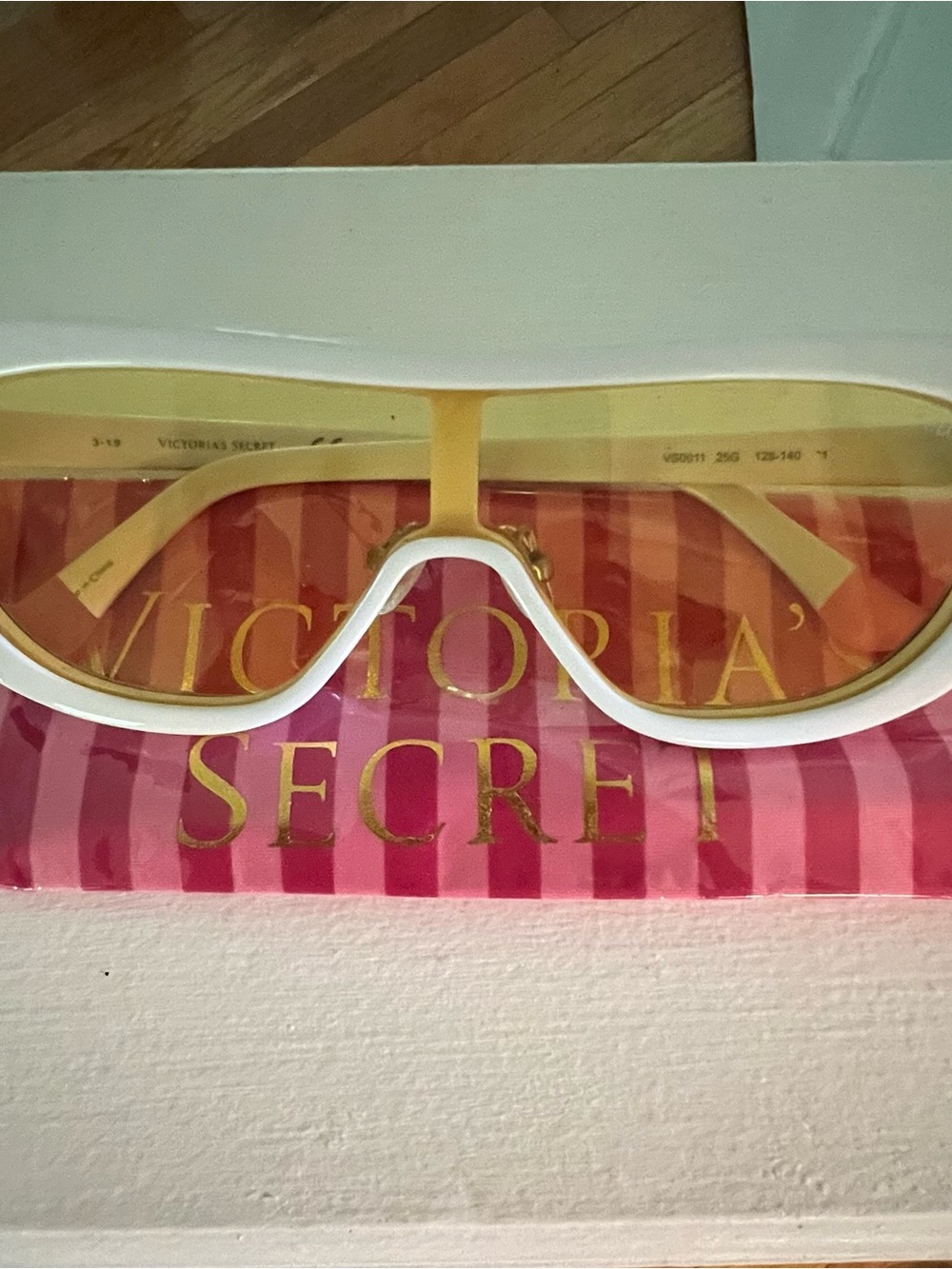 Victoria's Secret White Sunglasses with Yellow Lenses